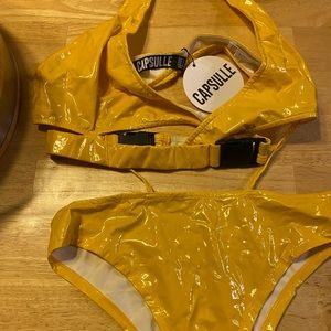 Halter latex bodysuit